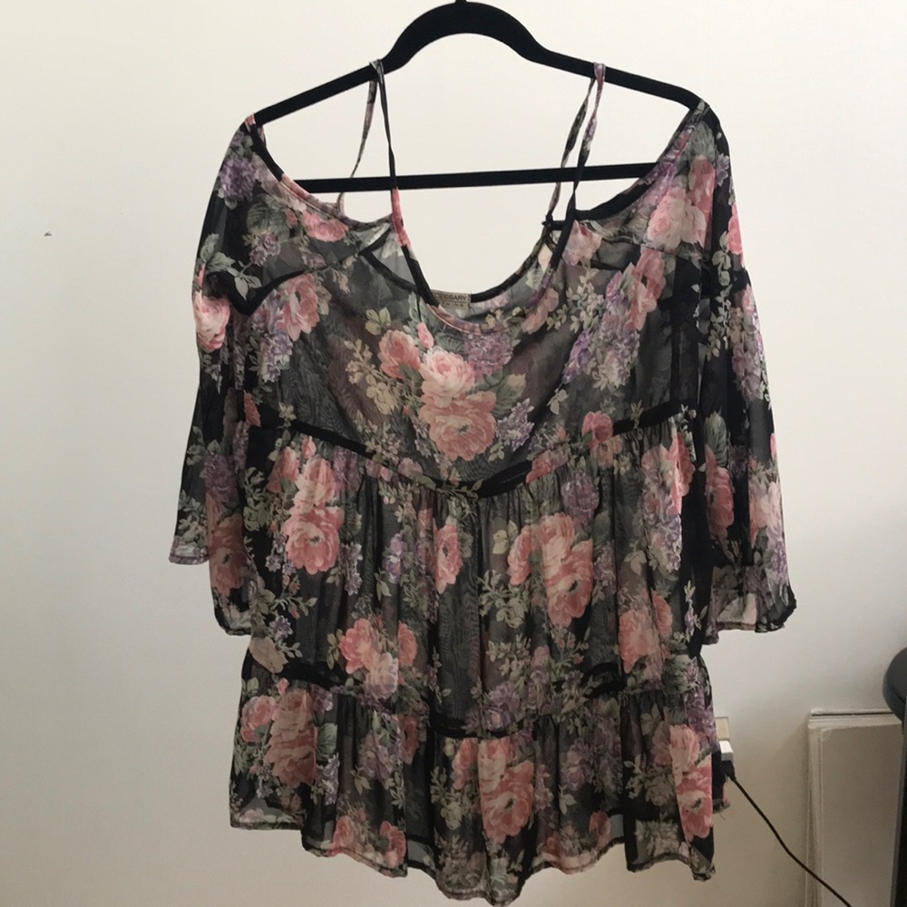 Necessary clothing floral blouse